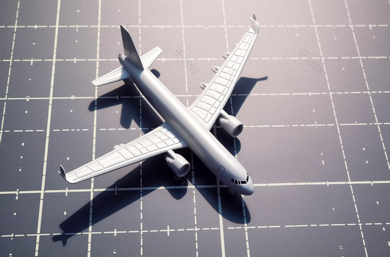 白色的3D打印飞机模型和太阳能电池板,高清,摄影图,摄影图片,图片大全,摄影图免费下载